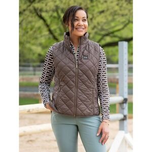 FITS Everly‎ Reversible Vest in Chocolate Brown Stripe  Women's Size Medium